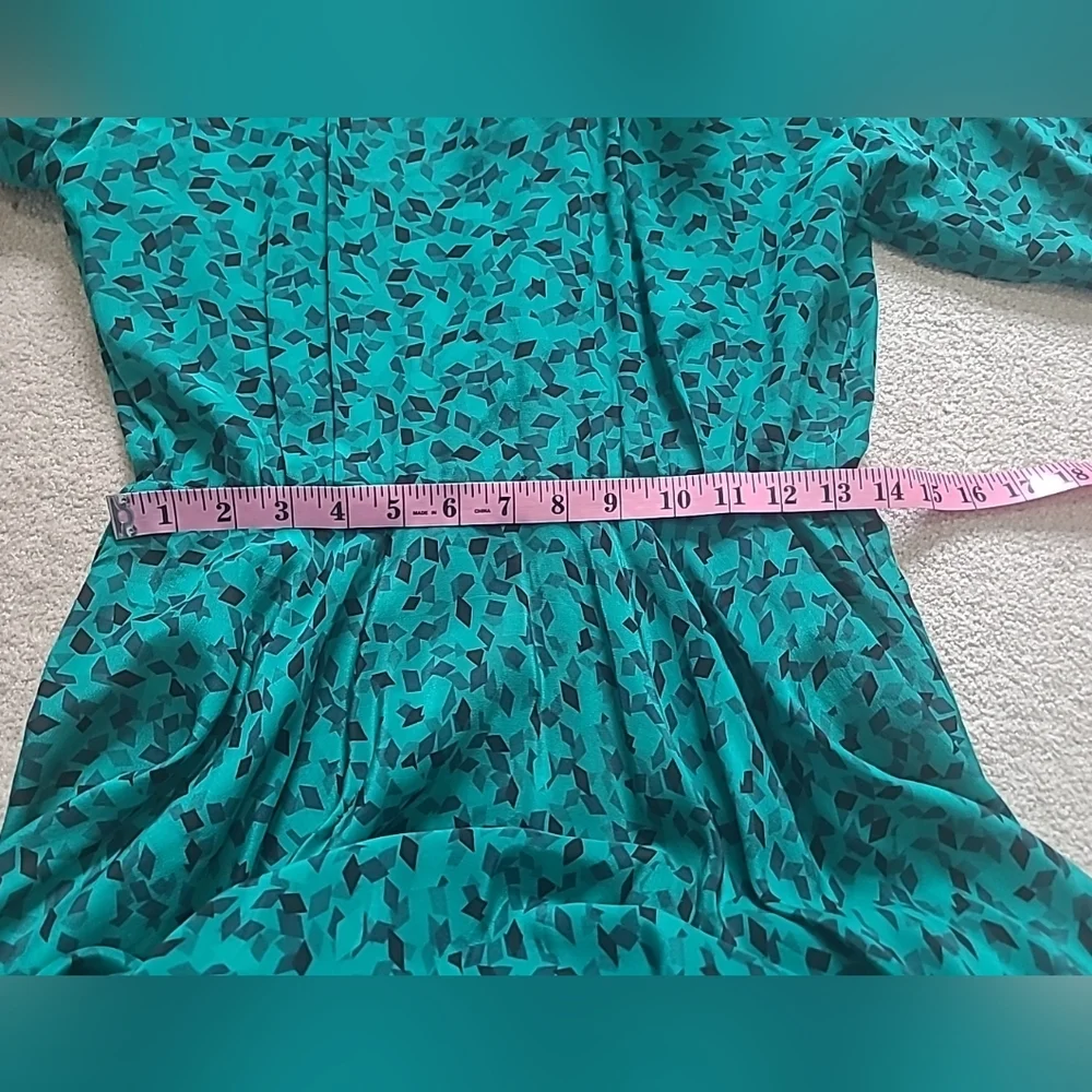 VINTAGE Maggy London by Jeannene Booher 100% Silk Long Abstract Print Dress 80's - Picture 11 of 15